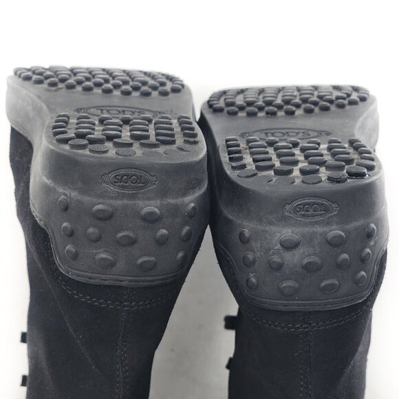 TOD'S Men's Black Suede Lace Up Boots Zip Unisex - Picture 8 of 11